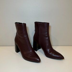 Kurt Geiger Heeled Pointed Toe Ankle Boots - EU 40/US 9, Burgundy